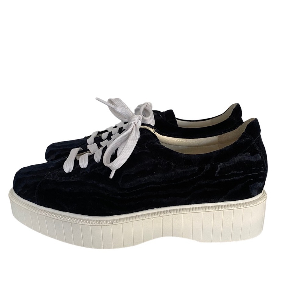 Robert Clergerie Pasket Velvet Platform Sneaker Black EU38 US7.5 BNIB - Picture 6 of 9